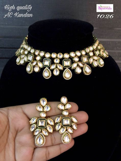 High quality kundan necklace available at Ankh Jewellery for booking WhatsApp on +91 9619291911 Kundan Jewellery For Lehenga, Jwellery Designing Kundan, Kundan Jewellery Choker, Necklace Set For Lehenga, Kundan Jewellery Set Necklaces, Kundan Jewellery Necklaces, Kundan Jewellery Bridal Choker, Kundan Jwellary, Kundan Jewellery Set Simple