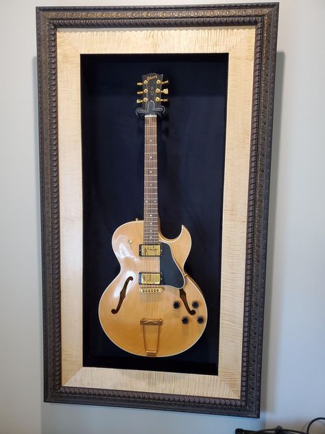 Guitar Furniture Ideas, Guitar Frame Display, Guitars On The Wall, Guitar Frame, Wall Frames Diy, Guitar Display Case, Guitar Shelf, Wall Display Case, Music Room Design