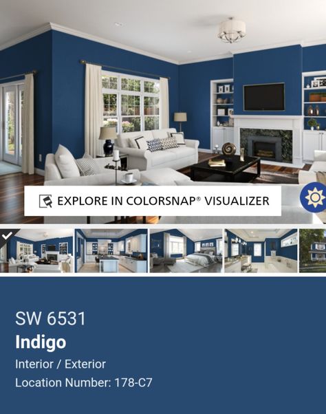 Indigo Paint Color Bedroom, Sherwin Williams Indigo, Brown Leather Furniture, 2024 Colors, Master Suite Bedroom, Cabin Room, Suite Ideas, Bedroom Paint Colors, Leather Furniture