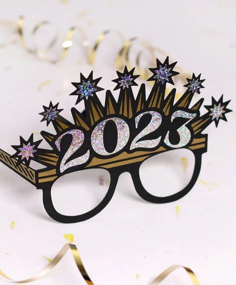 Glasses Template, New Years Glasses, 2023 Glasses, New Year Props, New Years 2023, Happy New Year Signs, Valentine Doodle, Novelty Glasses, Cricut Svg Files Free