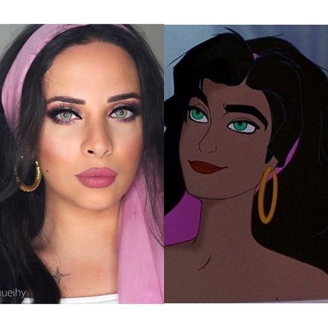 Esmeralda Makeup Disney, Esmeralda Inspired Outfit, Esmeralda Disney Costume, Esmeralda Makeup, Esmeralda Cosplay, Esmeralda Disney, Princess Makeup, Disney Makeup, Halloween Make Up