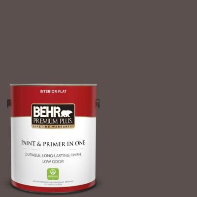 BEHR PREMIUM PLUS 1 gal. #ECC-12-3 Shadow Wood Flat Low Odor Interior Paint and Primer in One Behr Ultra, Behr Premium Plus, Camouflage Makeup, No More Drama, Behr Paint, Flat Interior, Casa Exterior, Paint Primer, Painted Ceiling