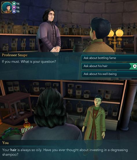 Snape Hogwarts Mystery, Hogwarts Mystery Memes, Snape Funny, Harry Potter Games, Funny Harry Potter Jokes, Harry Potter Severus, Harry Potter Comics, Harry Potter Gif, Harry Potter Tumblr