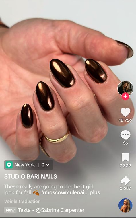 Black Crome Nails Square, Black Nails Chrome, Bronze Chrome Nails, Dark Chrome Nails, Black Chrome Nails, Bronze Nails, Beauty Stuff, Chrome Nails, Black Nails