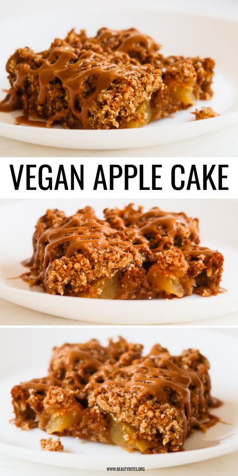 Healthy Apple Crisp Cake (Vegan & GF) - Beauty Bites Healthy Apple Cake, Vegan Apple Cake, Vegan Apple Pie, Vegan Whipped Cream, Cinnamon Streusel, Vegan Apple, Vegan Cake Recipes, Apple Season, Cake Vegan