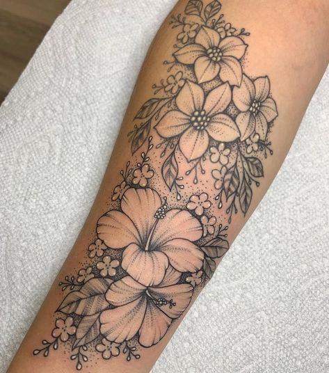 cascourt • Seguir Bittersweet Blackbird Tropical Floral Tattoo Sleeve, Florida Flowers Tattoo, Sunflower And Hibiscus Tattoo, Tropical Floral Tattoo, Beach Flower Tattoo, Flower Coverup Tattoo, Tropical Flower Tattoo, Valhalla Tattoo, Tropical Flower Tattoos