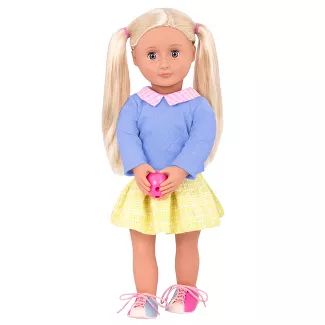 Bonnie Rose Og Dolls, Side Ponytails, Straight Blonde Hair, Our Generation Dolls, Indoor Toys, Gray Eyes, Colorful Shoes, Our Generation, Girl Doll Clothes