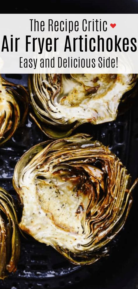 If you are looking for a simple and delicious way to cook up your artichokes that is quick and easy, then these air fryer artichokes are just for you! Cooked to perfection, these will be your new favorite vegetable! Air Fry Artichoke Recipes, Air Fried Artichoke Salad, Artichokes Air Fryer, Cooking Whole Artichokes, Artichoke Air Fryer Recipes, Fresh Artichoke Recipes Simple, Artichoke In Air Fryer, Quick Artichoke Recipes, Artichoke Healthy Recipes