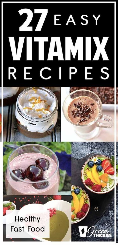 Here 27 easy Vitamix recipes.   If you are into healthy fast food you are going to love these recipes.   They are all vegan, gluten free, dairy free, refined sugar free and made from whole foods.  And best of all, they are fast and absolutely delicious.   Click the link below to get the recipes:   #greenthickies #vitamix #vitamixrecipes #blenderrecipes #blender #blendeddiet #smoothies #soups #sauces #drinks Vitamix Ice Cream Recipes, Vitamix Healthy Recipes, Vitamix Smoothies, Healthy Fast Food, Blender Smoothie, Best Smoothie, Vegan Fast Food, Chicken Taquitos, Vitamix Recipes