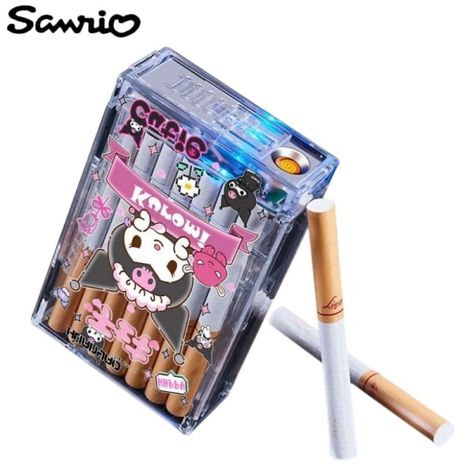 US $2.13 | Hello Kitty Kuromi Cinnamoroll My Melody Sanrio Cartoon Creative Windproof Anti-pressure Cigarette Case Cigarette Lighter Gift Kuromi Ashtray, Hello Kitty Lighter, Lighter Kuromi, Kawaii Lighter, Hello Kitty Bong, Kuromi Lighter, Hello Kitty Lighter Aesthetic, Sanrio Lighter, Ciggerette Case