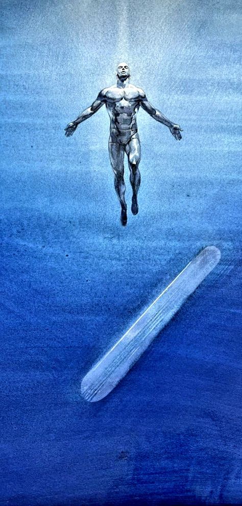 Silver Surfer Aesthetic, Silver Surfer Wallpaper Iphone, Silver Surfer Tattoo, Surfer Wallpaper, Silver Surfer Wallpaper, Marvel 616, Silver Surfer Comic, Surfer Aesthetic, Surfer Art