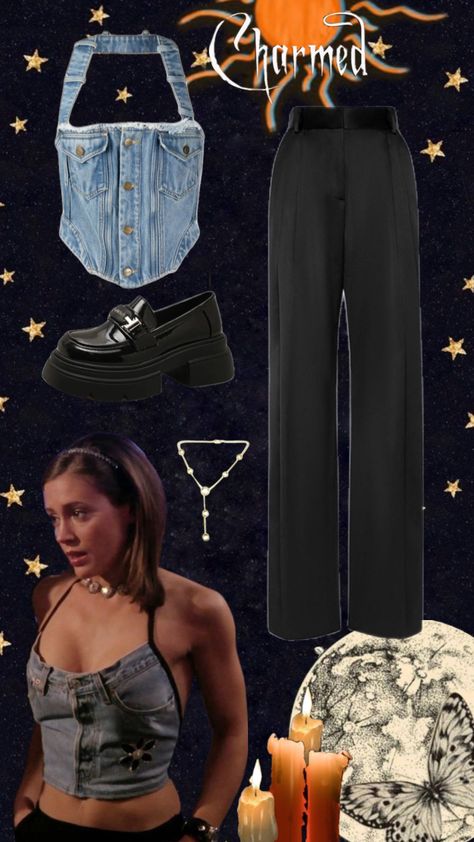 #phoebehalliwell #charmed #whimsigoth #phoebehalliwelloutfit #outfit #outfitinspo #90s #90soutfits #90sfashion Charmed Outfits 90s, Charmed Outfits, Whimsigoth 90s, 90s Whimsigoth, 90’s Outfits, Whimsical Goth, Witchy Style, Charmed Sisters, Charmed Tv