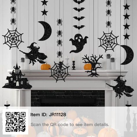 Halloween Ceiling, Pelottava Halloween, Moon Cutout, Spider Witch, Scary Spider, Origin Of Halloween, Decor Ceiling, House Porch, Spiders Scary