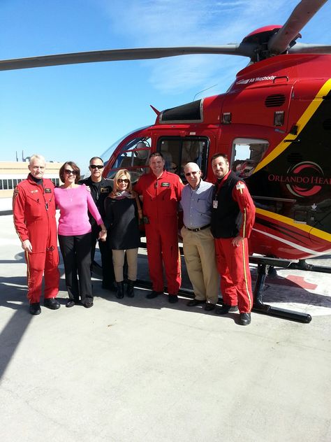 The Orlando Health Foundation and our hardworking Air Care Team host a tour of the #helipad and Air Care helicopters at Orlando Regional Medical Center. Orlando Health, Emergency Medicine, Medical Center, Helicopter, Orlando, Hard Hat, Medicine, Foundation, Medical