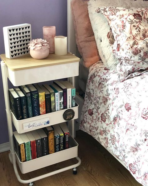 Tbr Cart, Book Cart, Cart Ideas, Tiny Bedroom, Apartment Inspiration, Teen Bedroom, Home Library, Dream Bedroom, My New Room