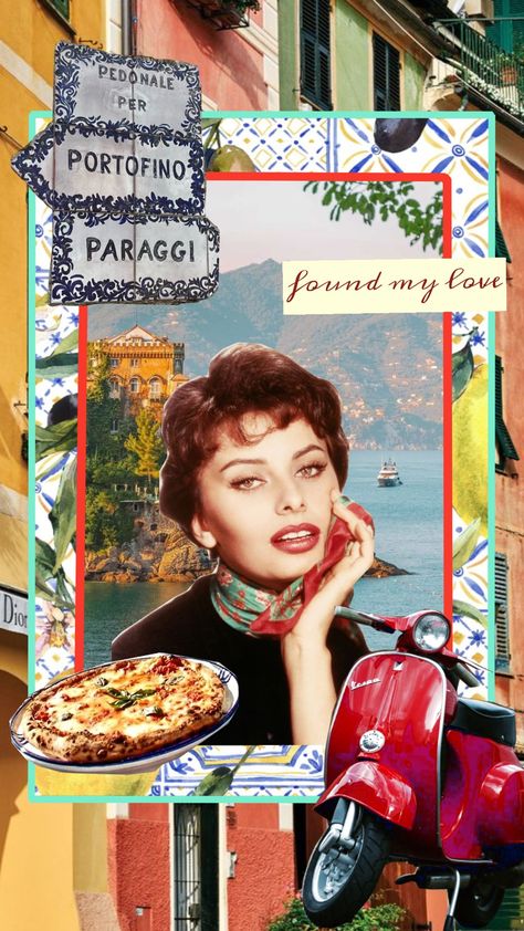 #portofino #Italy #sophia #loren #pizza #vespa #vintage #resort #aesthetic #italian Italian Summer Aesthetic Vintage, Vintage Italian Aesthetic, Vintage Italy Aesthetic, Old Italian Aesthetic, Italian Disco, Italian Vespa, Resort Aesthetic, Italy Dinner, Italian Aperitivo