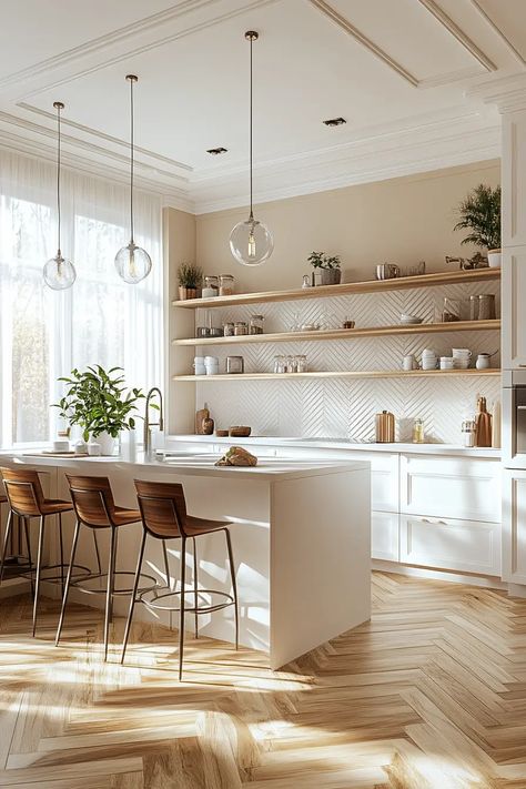 Scandinavian Kitchen Apartment, Kitchen Ideas Scandinavian Modern, Scandi White Kitchen, Scandi Kitchen Design Scandinavian Style, Scandi Kitchen Decor, Modern Scandinavian Interior Kitchen, Cocinas Aesthetic, Scandinavian Interior Design Kitchen, Modern Scandi Kitchen