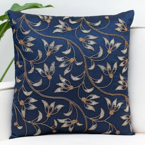 Gold Throw, Gold Throw Pillows, Fashion Illustration Collage, Cover For Sofa, Blue And White Chinoiserie, Illustration Collage, Blue Pillow Covers, Embroidered Pillow Covers, Bali Style