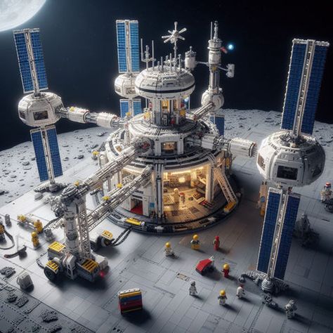 32 AI ideas for Lego MOCs Space Station – How to build it Lego Studio, Lego Space Station, Asteroid Mining, Mars Space, Holographic Displays, Lego Mocs, Lego Space, Lego Worlds, Neo Classic