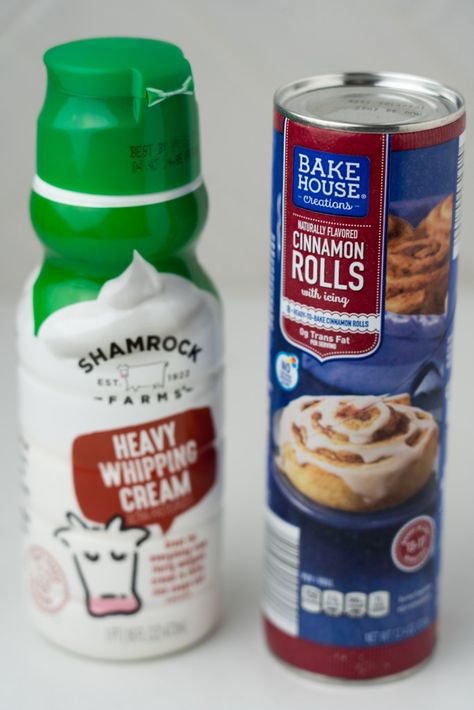 Copycat Cinnabon Cinnamon Rolls With Heavy Cream, Cinnamon Rolls With Heavy Cream And Apple Pie Filling, Cinnabon Cinnamon Rolls Copycat Pillsbury, Cinnamon Roll With Heavy Cream, Cinnamon Rolls Tiktok Recipe, Cinnamon Rolls With Heavy Cream Hack, Desserts With Cinnamon Rolls, Cinnamon Roll Hack With Heavy Cream, Cinnamon Rolls Hacks