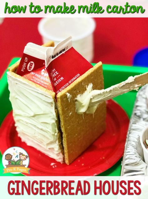 Gingerbread House With Milk Carton, Science Gingerbread House, Milk Carton Gingerbread House For Kids, Gingerbread Graham Cracker House, Modern L Shaped House, Gingerbread House Milk Carton, Gingerbread House Graham Crackers, Milk Carton Gingerbread House, Cracker House Plans