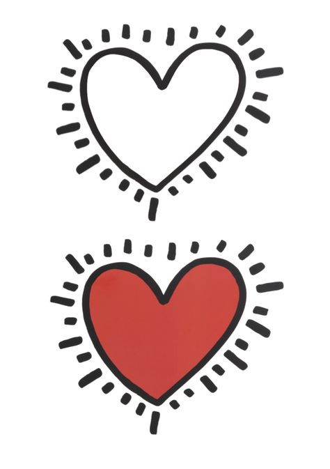 Keith Haring Heart Tattoo, Heart Doodle Aesthetic, Keith Haring Tattoo, Keith Haring Heart, Cute Heart Drawings, Face Doodles, Doodle Heart, Heart Doodle, Merch Design