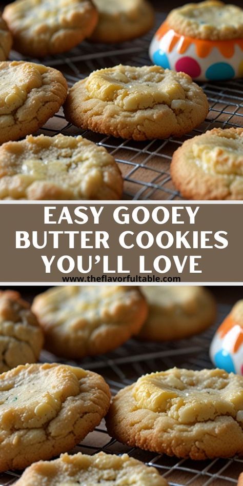 These Gooey Butter Cookies are quick to make and absolutely delicious! With a hint of vanilla and a rich, gooey center, they’re perfect for any gathering. Pin now to have this crowd-pleasing recipe at your fingertips! How To Use Cookie Butter, Ooy Gooy Butter Cookies, Best Ever Cookies, Old Fashioned Cookie Recipes, Easy Cookie Recipies, Nutterbutter Cookies, Drop Cookies Recipes, Soft Butter Cookies Recipe, Gooey Butter Cake Cookies