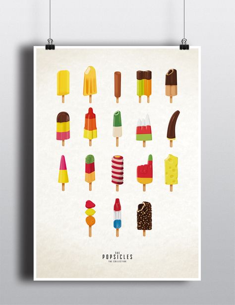 The Popsicle Project by Julia Marquardt, via Behance Illustration Food, Ice Creams, Wassily Kandinsky, Food Illustrations, Popsicles, Illustrations Posters, Paloma, Game Design, Food Art