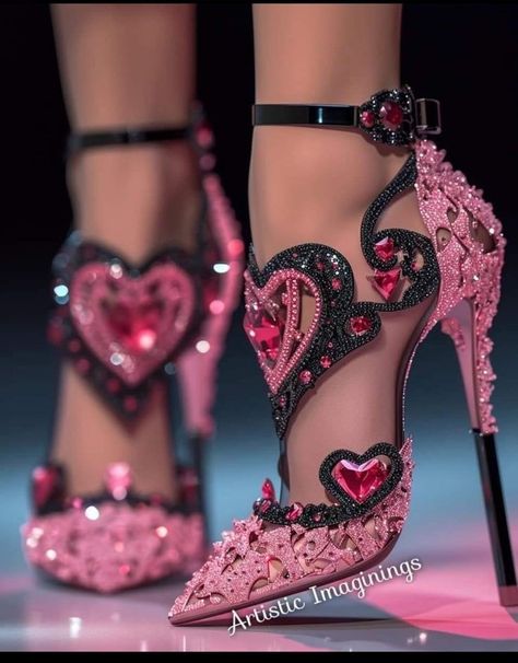 Akira Aesthetic, Whimsical Shoes, Recycled Shoes, Fairy Shoes, Fashion Shoes Heels, Cute Shoes Heels, Shoes Hack, Fantastic Shoes, Pink High Heels