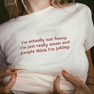 Meme Shirts, Not Funny, Y2k Crop Top, Aesthetic Letters, Fresh Outfits, Tumblr Outfits, Personalized Letters, Sarcastic Shirts, Shirts For Teens