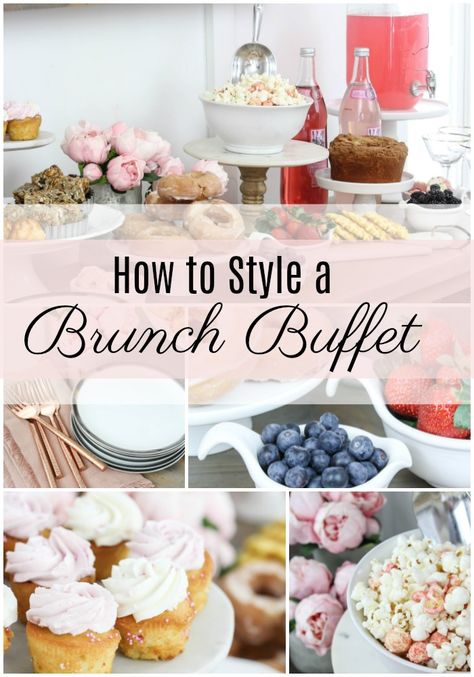 How to Style a Brunch Buffet - Rooms For Rent blog Brunch Display Buffet Tables, Brunch Party Buffet, Ladies Brunch Decor, Continental Breakfast Buffet Set Up, Brunch Entertaining Ideas, How To Set Up A Brunch Buffet Table, Brunch Food Table Display, Ladies Brunch Ideas Decor, Brunch Ideas Easy Party