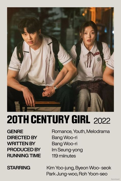 20th Century Girl Movie, Movie Minimalist, 20th Century Girl, Kdramas To Watch, Minimalist Polaroid Poster, Good Animated Movies, Movies To Watch Teenagers, Most Paused Movie Scenes, Korean Drama Series