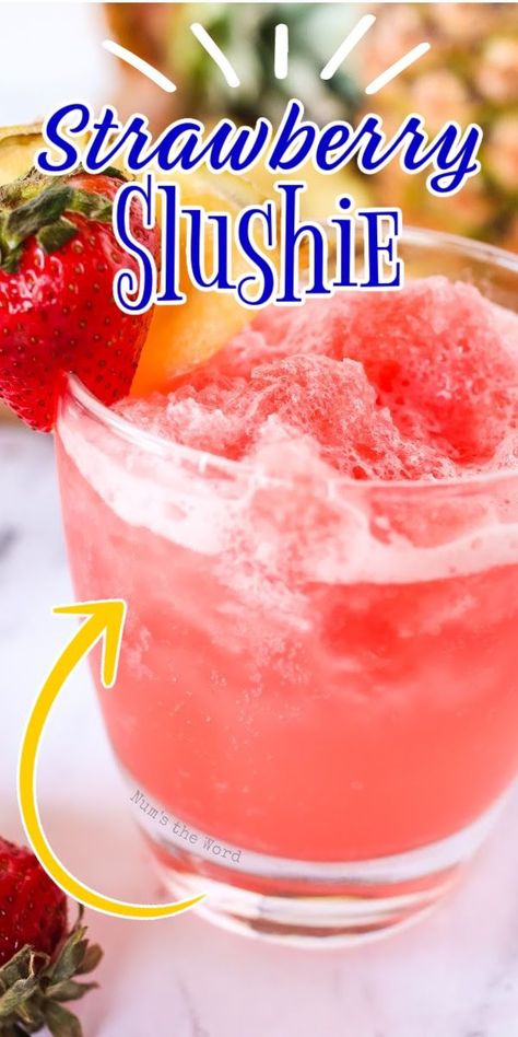 Frozen Drinks Nonalcoholic, Fruity Drinks Non Alcoholic, Strawberry Pineapple Punch, Frozen Punch Recipe, Strawberry Alcohol Drinks, Vodka Slush Recipe, Pineapple Slush, Slushy Alcohol Drinks, Strawberry Punch Recipes