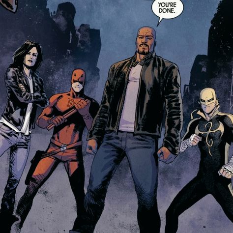 the defenders Defenders Comics, Danny Rand, The Defenders, Defenders Marvel, Superhero Stories, Marvel Daredevil, Luke Cage, Comic Book Pages, In This House We