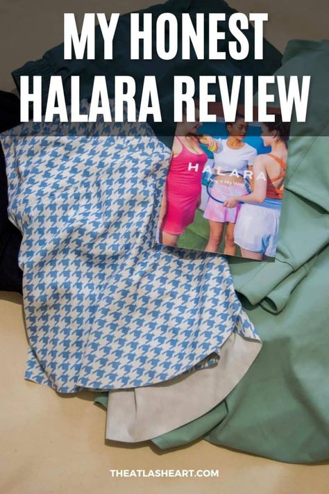 Close-up of Halara clothing loosely folded in a pile, with the text overlay, "My Honest Halara Review." Halara Plus Size, Halara Dresses Outfit Ideas, Halara Skirt Outfit Ideas, Halara Outfit Ideas, Halara Skirts Outfits, Halara Outfits, Halara Pants Outfit, Halara Dresses Outfit, Halara Shorts