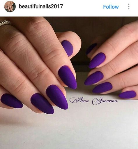 Matte Purple Nails, Light Purple Nails, Dark Purple Nails, Purple Acrylic Nails, Valentine Nails, Purple Nail, Almond Acrylic Nails, Kids Classroom, Homecoming Nails