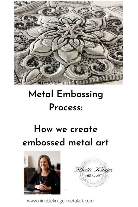 Metal Embossing Art process tutorial Tin Can Ideas, Metal Embossing Art, Embossing Art, Pewter Art, Can Ideas, Clay Molds, Embossing Techniques, Tips Sewing, Metal Embossing