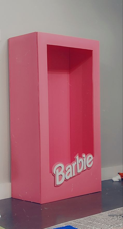 Barbie Box Birthday, Barbie Photo Booth Box, Barbie Photo Box Prop, Barbie Party Photo Booth, Barbie Birthday Photo Booth, Life Size Barbie Box Photo Booths, How To Build A Barbie Photo Booth, Barbie Picture Frame, Barbie Photo Box Diy