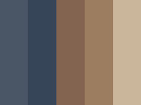 Blue Brown Color Palette, Blue Brown Room, Blue Color Pallet, Brown Ocean, Brown And Blue Living Room, Straight Legged Pants, Navy Color Palette, Beige Color Scheme, Beige Color Palette