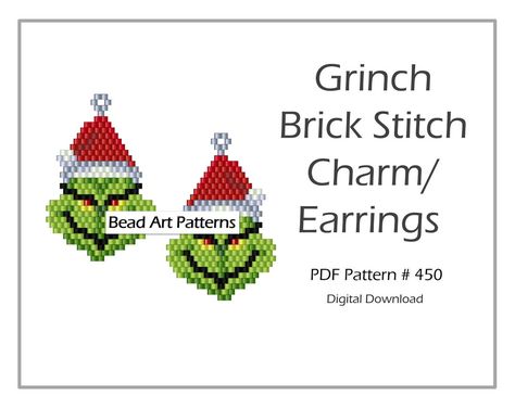 Beaded Earrings Brick Stitch, Beaded Christmas Earrings, Christmas Tree Beads, Christmas Beading, Rhinestone Designs Pattern, Stitch Earrings, Holiday Beading, Seed Bead Pattern, Earring Kit