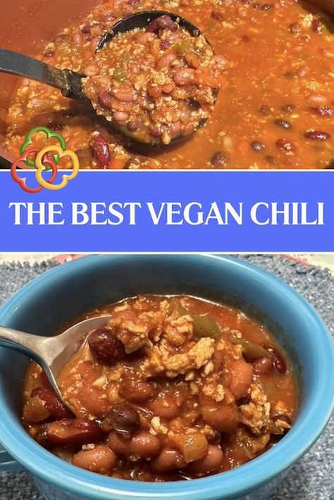 The best vegan chili Impossible Meat Chili, Meatless Chili, Vegan Cheddar Cheese, Ground Beef Chili, Meat Chili, Busy Kitchen, Soy Free Recipes, Spicy Seasoning, Vegan Cheddar