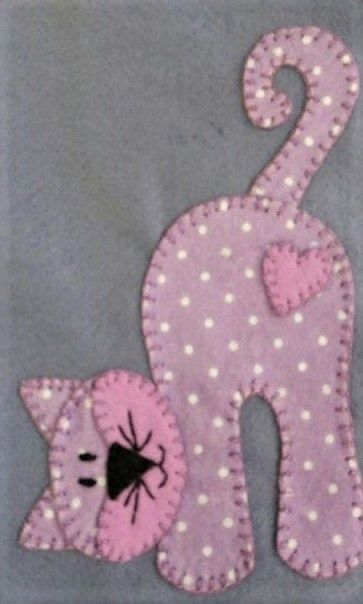 Cat Applique Designs, Cat Quilt Block, Cat Quilt Patterns, Colorful Hairstyles, Cat Applique, Felt Crafts Patterns, Applique Quilt Patterns, Applique Quilting, Felt Embroidery