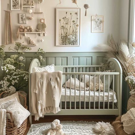 20+ Nature-Inspired Green Nursery Themes for a Serene Baby Space • 333+ Art Images Wnchanted Forest Nursery, Sage Green Forest Nursery, Unisex Green Nursery, Green Nursery Mural, Harry Potter Herbology Nursery, Earthy Nursery Decor, Wildflowers Nursery Theme, Sage Green Wildflower Nursery, Green Garden Nursery