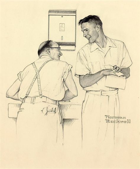 Lost Drawings on Twitter: "Rockwell https://t.co/SySGXafkP2" Norman Rockwell Art, Rockwell Paintings, Norman Rockwell Paintings, Art Goals, Evening Post, Manga Artist, Norman Rockwell, A Drawing, Comic Character