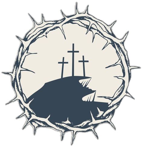 Christ Is My Firm Foundation, Mount Calvary, Banner Icon, Crown Vector, Three Crosses, Firm Foundation, Religious Illustration, Vector Banner, Crown Of Thorns