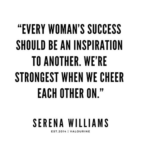 “Every woman’s success should be an inspiration to another. We’re strongest when we cheer each other on.” | Serena Williams Quotes / #quote #quotes #motivation #motivational #inspiring #inspiration #inspirational #motivating #success / |success quotes / |money quotes / |abraham hicks quotes / |i… • Millions of unique designs by independent artists. Find your thing. Professional Women Quotes Inspiration, Inspire Others Quotes Motivation, Cheer Each Other On Quotes, Fabulous Quotes Woman, Cheering For Others Quotes, Women Cheering Women Quotes, Cheer For Others Quotes, Women Achievers Quotes, Women Inspiring Other Women