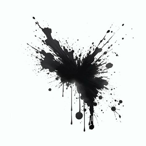 color black ink splashes on white Splash Tattoo Design, Baroque Tattoo, Black Splash, Trash Polka, Line Work Tattoo, Africa Art, Watercolor Splash, Logo Banners, Cityscape Photos