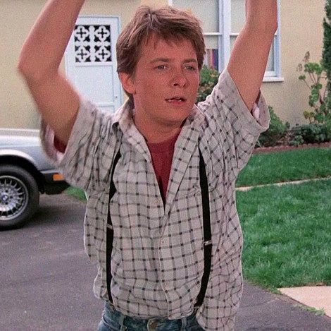 Marty Mcfly Costume, Michael J Fox Young, Denim Jacket Back, Back To The Future Marty, Alex P Keaton, Michael Fox, Shawnee Smith, Scott Patterson, Amanda Young