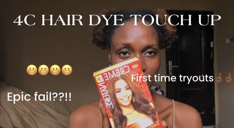 In this video I decided to dye my 4c hair for the first time. Prior to this my hair colour was golden brown at the tip so I just did a touch up for my entire hair. Creme Of Nature Hair Dye, Hair Dye No Bleach, Natural 4c Hair, Diy Highlights, Creme Of Nature, Dyed Natural Hair, 4c Natural Hair, 4c Hair, 4c Hairstyles