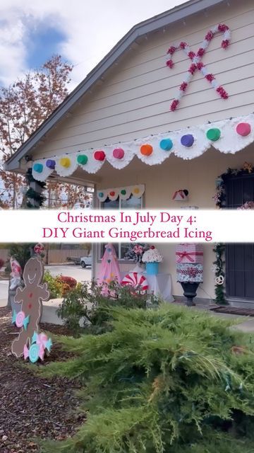 Outdoor Gumdrop Decoration Diy, Diy Outdoor Candyland Decorations, Diy Outdoor Gumdrops, Gumdrops Decorations Diy, Diy Giant Gumdrops, Giant Gumdrops Diy, Outdoor Gingerbread House Diy, Diy Gingerbread House Outdoor, Gingerbread House Outdoor Decor